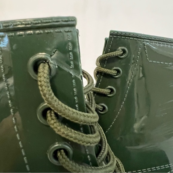 Design Lab Lace-up 8-hole Rubber Boots Green Size 6 - Picture 11 of 12